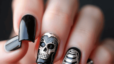 Edgy Elegance: Rocker-Chic Nail Art Designs